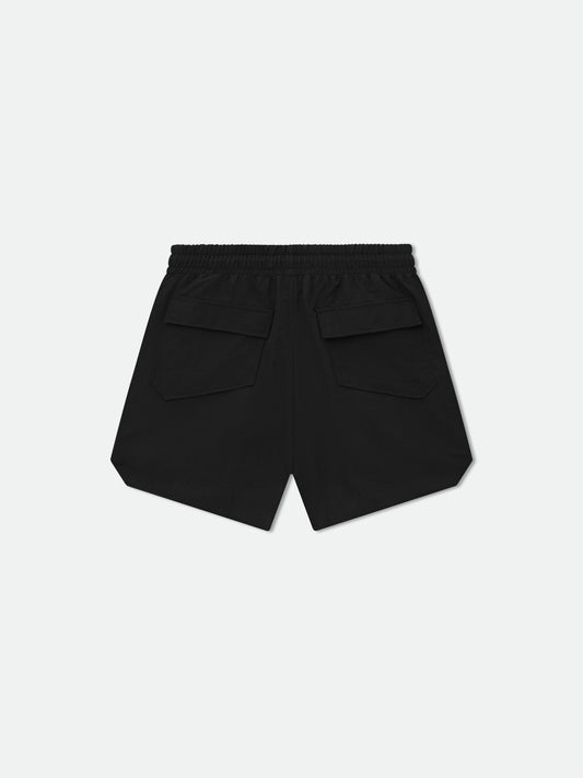 RHUDE Men's RH Logo Washed Nylon Shorts Black/White